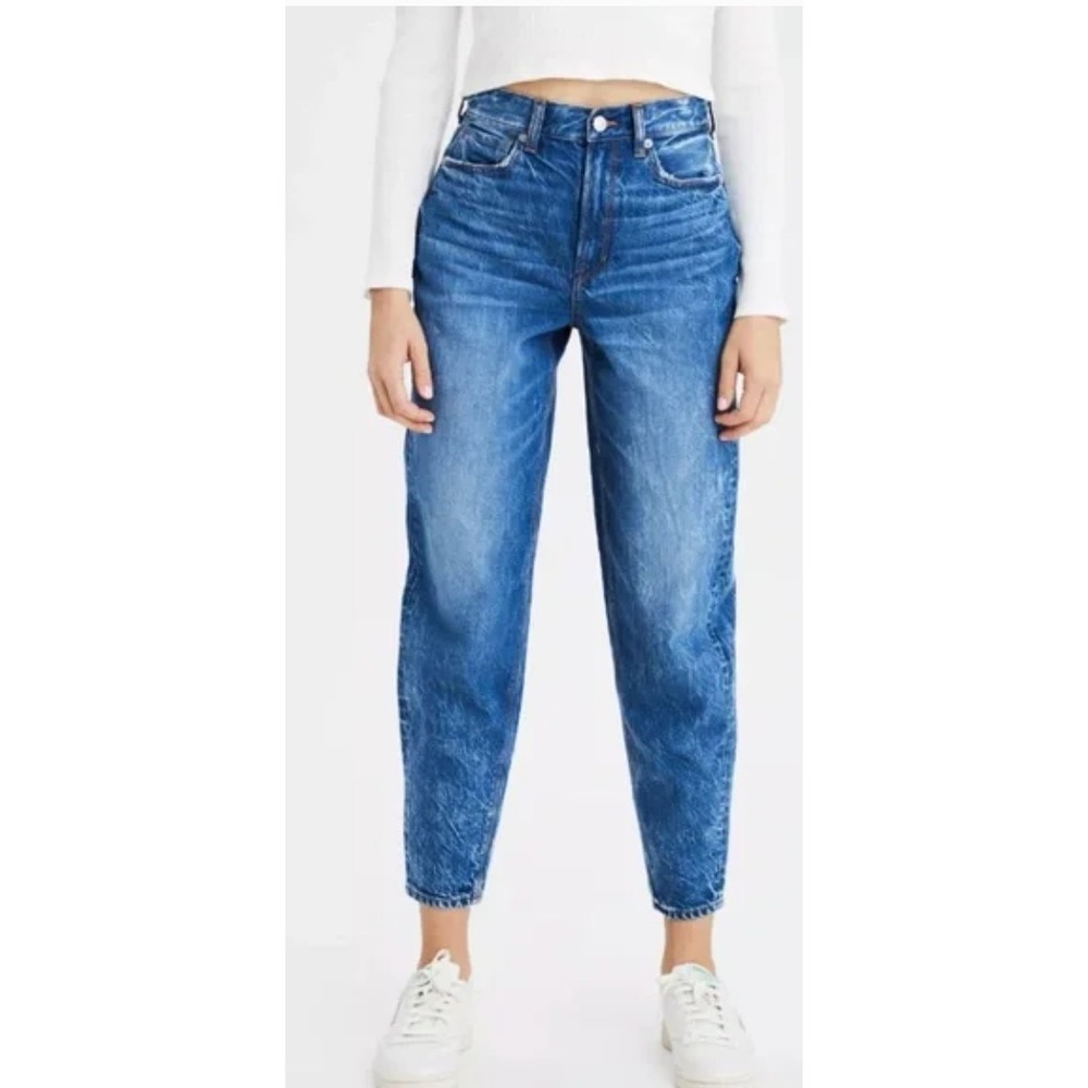 American Eagle Relaxed Mom Jeans Size 6 X-Long Tall Wash Women's Denim $65‎